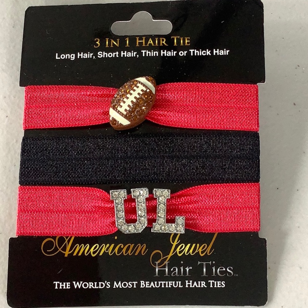 American Jewel UK Red & Black 3-in-1 Hair Ties